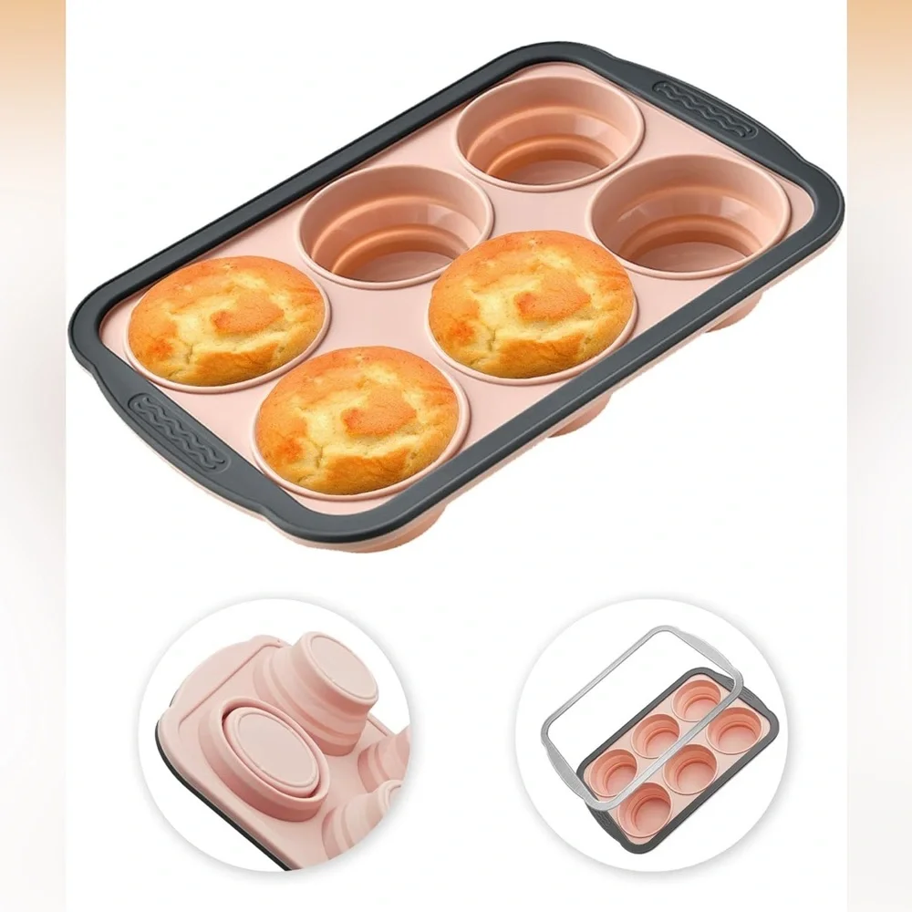 Non-Stick Pink Silicone Muffin Pan